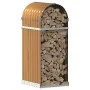 Heller verzinkter Stahlholzständer in hellem Braun 40x45x100 cm. von , Brennholztaschen und -halter - Ref: Foro24-364577, Pre...