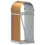 Heller verzinkter Stahlholzständer in hellem Braun 40x45x100 cm. von , Brennholztaschen und -halter - Ref: Foro24-364577, Pre...