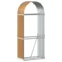 Leñero de acero galvanizado marrón claro 80x45x190 cm by , Firewood bags and holders - Ref: Foro24-364580, Price: 62,18 €, Di...