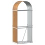 Leñero de acero galvanizado marrón claro 80x45x190 cm by , Firewood bags and holders - Ref: Foro24-364580, Price: 63,10 €, Di...