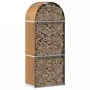 Leñero de acero galvanizado marrón claro 80x45x190 cm by , Firewood bags and holders - Ref: Foro24-364580, Price: 62,18 €, Di...