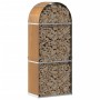Leñero de acero galvanizado marrón claro 80x45x190 cm by , Firewood bags and holders - Ref: Foro24-364580, Price: 63,10 €, Di...