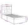 Estructura de cama sin colchón madera maciza negro 100x200 cm