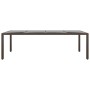 Mesa de jardín superficie de vidrio ratán sintético marrón