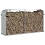 Leñero de acero galvanizado plateado 180x45x100 cm by , Firewood bags and holders - Ref: Foro24-364594, Price: 56,18 €, Disco...