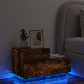 Nachttisch mit LED-Lichtern in rauchiger Eiche 70x36x40,5 cm von , Nachttische - Ref: Foro24-836781, Preis: 69,21 €, Rabatt: %