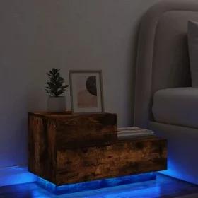 Nachttisch mit LED-Lichtern in rauchiger Eiche 70x36x40,5 cm von , Nachttische - Ref: Foro24-836781, Preis: 68,12 €, Rabatt: %
