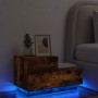 Mesita de noche con luces LED roble ahumado 70x36x40,5 cm de , Mesitas de noche - Ref: Foro24-836781, Precio: 69,64 €, Descue...