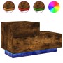 Mesita de noche con luces LED roble ahumado 70x36x40,5 cm de , Mesitas de noche - Ref: Foro24-836781, Precio: 69,64 €, Descue...