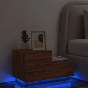 Mesita de noche con luces LED roble marrón 70x36x40,5 cm by , Nightstands - Ref: Foro24-836783, Price: 69,82 €, Discount: %
