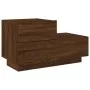 Mesita de noche con luces LED roble marrón 70x36x40,5 cm de , Mesitas de noche - Ref: Foro24-836783, Precio: 69,82 €, Descuen...