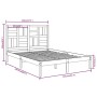 Estructura de cama sin colchón madera maciza 140x200 cm