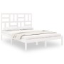 Estructura de cama sin colchón madera maciza blanco 140x200 cm