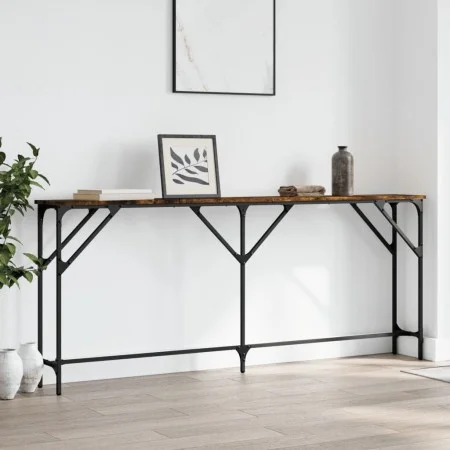 Engineered wood smoked oak console table 180x23x75 cm by , Side tables - Ref: Foro24-837769, Price: 60,90 €, Discount: %