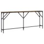 Engineered wood smoked oak console table 180x23x75 cm by , Side tables - Ref: Foro24-837769, Price: 60,90 €, Discount: %
