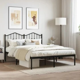 Bettgestell mit schwarzem Metallkopfteil 135x190 cm von , Betten und Lattenroste - Ref: Foro24-373788, Preis: 97,57 €, Rabatt: %