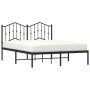 Estructura de cama con cabecero metal negro 135x190 cm de , Camas y somieres - Ref: Foro24-373788, Precio: 98,95 €, Descuento: %