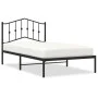 Bed frame with black metal headboard 100x190 cm by , Beds and slatted bases - Ref: Foro24-373783, Price: 65,06 €, Discount: %