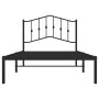 Bed frame with black metal headboard 100x190 cm by , Beds and slatted bases - Ref: Foro24-373783, Price: 65,06 €, Discount: %