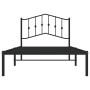 Estructura de cama con cabecero metal negro 100x190 cm de , Camas y somieres - Ref: Foro24-373783, Precio: 65,92 €, Descuento: %
