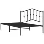 Bed frame with black metal headboard 100x190 cm by , Beds and slatted bases - Ref: Foro24-373783, Price: 65,06 €, Discount: %
