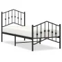Bed frame with headboard and black metal footboard 75x190 cm by , Beds and slatted bases - Ref: Foro24-373797, Price: 71,56 €...