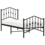 Bed frame with headboard and black metal footboard 75x190 cm by , Beds and slatted bases - Ref: Foro24-373797, Price: 71,56 €...