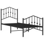 Bed frame with headboard and black metal footboard 75x190 cm by , Beds and slatted bases - Ref: Foro24-373797, Price: 71,56 €...