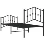 Bed frame with headboard and black metal footboard 75x190 cm by , Beds and slatted bases - Ref: Foro24-373797, Price: 71,56 €...