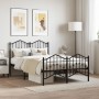 Bed frame with headboard and black metal footboard 120x200cm by , Beds and slatted bases - Ref: Foro24-373805, Price: 106,61 ...
