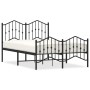 Bed frame with headboard and black metal footboard 120x200cm by , Beds and slatted bases - Ref: Foro24-373805, Price: 106,61 ...