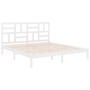Estructura de cama sin colchón madera maciza blanco 180x200 cm