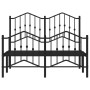 Bettgestell mit Kopfteil und Fußteil aus schwarzem Metall, 120 x 200 cm von , Betten und Lattenroste - Ref: Foro24-373805, Pr...