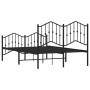 Bed frame with headboard and black metal footboard 120x200cm by , Beds and slatted bases - Ref: Foro24-373805, Price: 106,61 ...