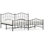 Black metal headboard and footboard bed frame 193x203 cm by , Beds and slatted bases - Ref: Foro24-373813, Price: 121,71 €, D...