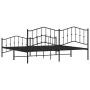 Black metal headboard and footboard bed frame 193x203 cm by , Beds and slatted bases - Ref: Foro24-373813, Price: 121,71 €, D...