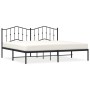 Estructura de cama con cabecero metal negro 193x203 cm de , Camas y somieres - Ref: Foro24-373795, Precio: 102,47 €, Descuent...