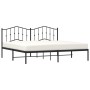 Estructura de cama con cabecero metal negro 193x203 cm de , Camas y somieres - Ref: Foro24-373795, Precio: 102,47 €, Descuent...