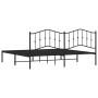 Estructura de cama con cabecero metal negro 193x203 cm de , Camas y somieres - Ref: Foro24-373795, Precio: 102,47 €, Descuent...