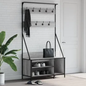 Gray Sonoma coat rack with shoe rack 100x41x184 cm by , Dresser Organizers and Bar Hangers - Ref: Foro24-837870, Price: 93,63...