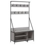 Sonoma graue Garderobe mit Schuhablage 100x41x184 cm von , Kommoden-Organizer und Bar-Kleiderbügel - Ref: Foro24-837870, Prei...