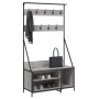 Sonoma graue Garderobe mit Schuhablage 100x41x184 cm von , Kommoden-Organizer und Bar-Kleiderbügel - Ref: Foro24-837870, Prei...