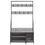 Gray Sonoma coat rack with shoe rack 100x41x184 cm by , Dresser Organizers and Bar Hangers - Ref: Foro24-837870, Price: 93,62...