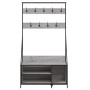 Sonoma graue Garderobe mit Schuhablage 100x41x184 cm von , Kommoden-Organizer und Bar-Kleiderbügel - Ref: Foro24-837870, Prei...