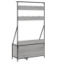 Sonoma graue Garderobe mit Schuhablage 100x41x184 cm von , Kommoden-Organizer und Bar-Kleiderbügel - Ref: Foro24-837870, Prei...