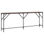 Engineered wood brown oak console table 200x29x75 cm by , Side tables - Ref: Foro24-837781, Price: 68,68 €, Discount: %