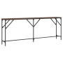 Engineered wood brown oak console table 200x29x75 cm by , Side tables - Ref: Foro24-837781, Price: 68,68 €, Discount: %