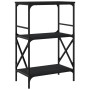 3-shelf black engineered wood bookcase 56x35x90.5 cm by , Bookcases and shelves - Ref: Foro24-837612, Price: 40,43 €, Discoun...