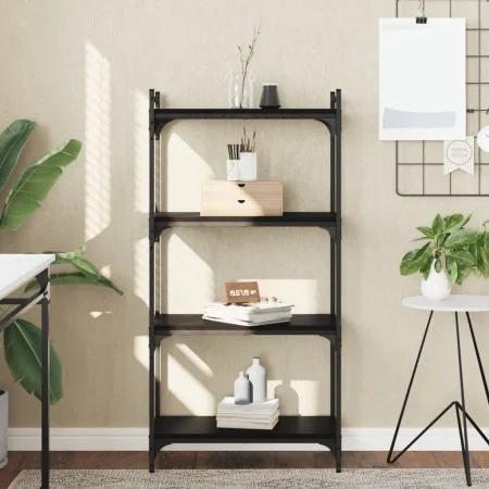 Engineered wood 4-shelf bookcase in black, 60x30x120 cm by , Bookcases and shelves - Ref: Foro24-837652, Price: 37,67 €, Disc...