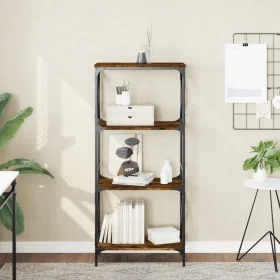 Bookcase with 4 smoked oak engineered wood shelves 59x35x132cm by , Bookcases and shelves - Ref: Foro24-837619, Price: 55,24 ...